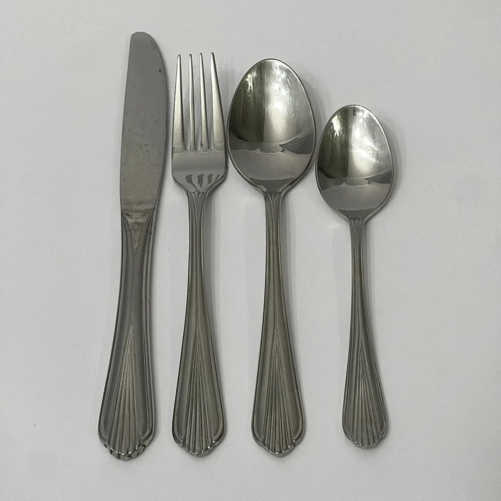 Hampton Silversmiths Alexis 235 Stainless Steel Forks Spoons Knife 18/10‎ Ribbed